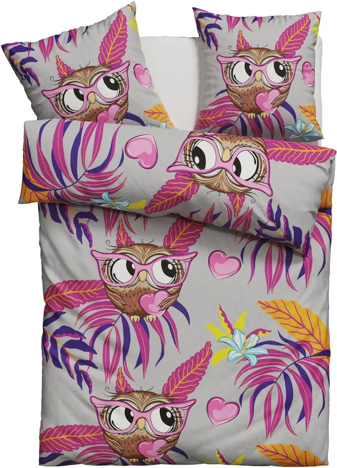 OTTO home Bettwäsche Physalis, Linon, 2 teilig, in Gr. 135x200 oder 155x220 cm, 100% Baumwolle, mehrere Designs, Rosa, – Produktbild 3 von 7
