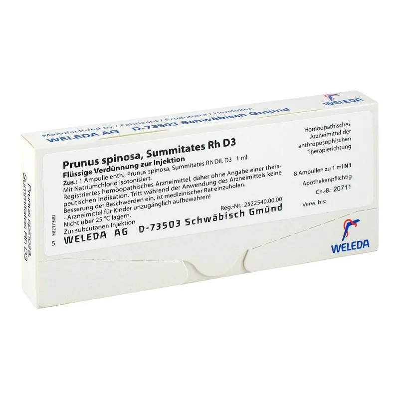 Weleda Prunus Spinosa Summitates Rh D3 Ampullen – Produktbild 1 von 2