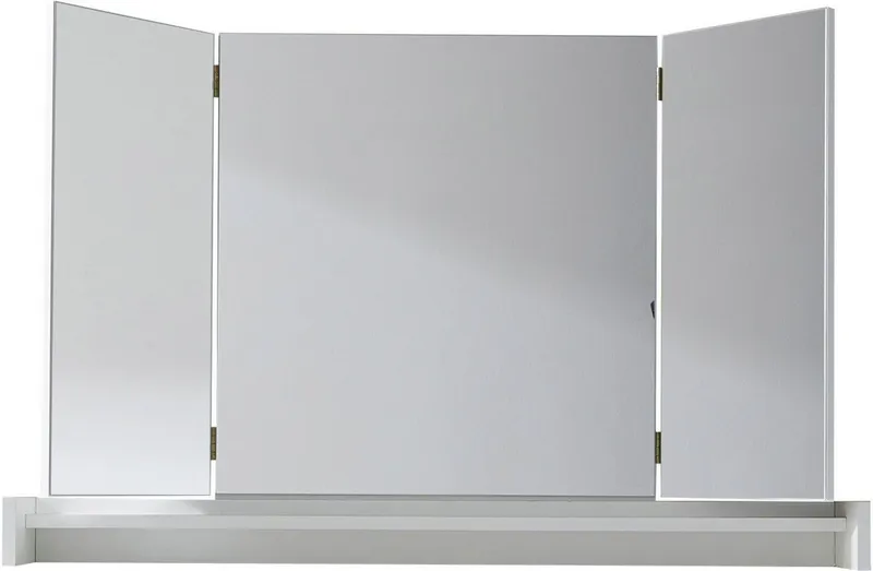 Home affaire Schminkspiegel Avena, Aufsatzspiegel mit Ablagefach (klappbar) - (B/T/H) 100/15/67 cm, Weiß, – Produktbild 2 von 4