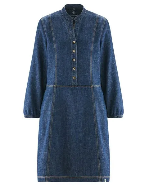 HempAge HempAge Jeanskleid Hanf/Biobaumwolle, Indigo (blau), – Produktbild 2 von 3
