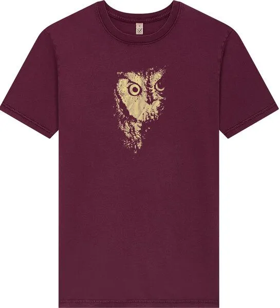 ilovemixtapes ilovemixtapes Eule Siebdruck Unisex T-Shirt Stone washed burgundy red – Produktbild 1 von 2