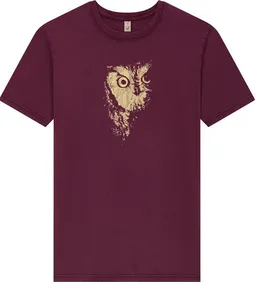 ilovemixtapes ilovemixtapes Eule Siebdruck Unisex T-Shirt Stone washed burgundy red – Produktbild 1 von 1