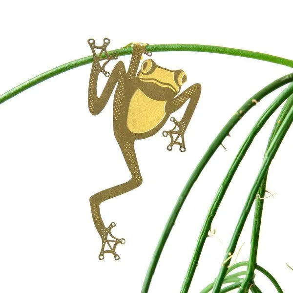 another studio another studio Plant Animal - Design Pflanzendekoration - Figuren aus Messing, Laubfrosch, – Produktbild 1 von 4