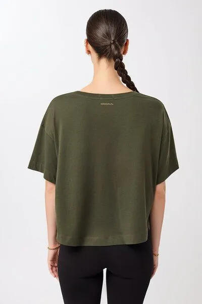 mandala mandala Boxy Tee, Leaf (grün), – Produktbild 3 von 4