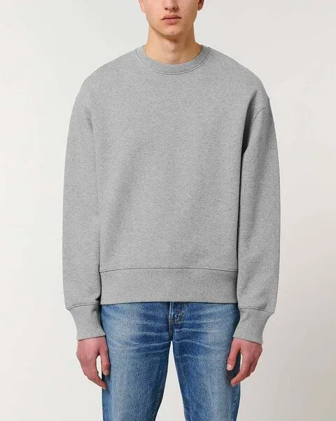 YTWOO YTWOO Dicker schwerer Sweater aus Bio-Baumwolle | Pullover oversized, Grau meliert, – Produktbild 4 von 4
