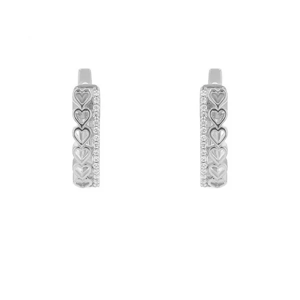 Eppi Eppi Runde Ohrringe mit Lab Grown Diamanten und Herzen Emmalyn, Weiss, – Produktbild 1 von 4