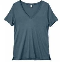 Mazine Mazine V-Ausschnitt T-Shirt aus Ecovero, Blau (steel blue), – Produktbild 1 von 1
