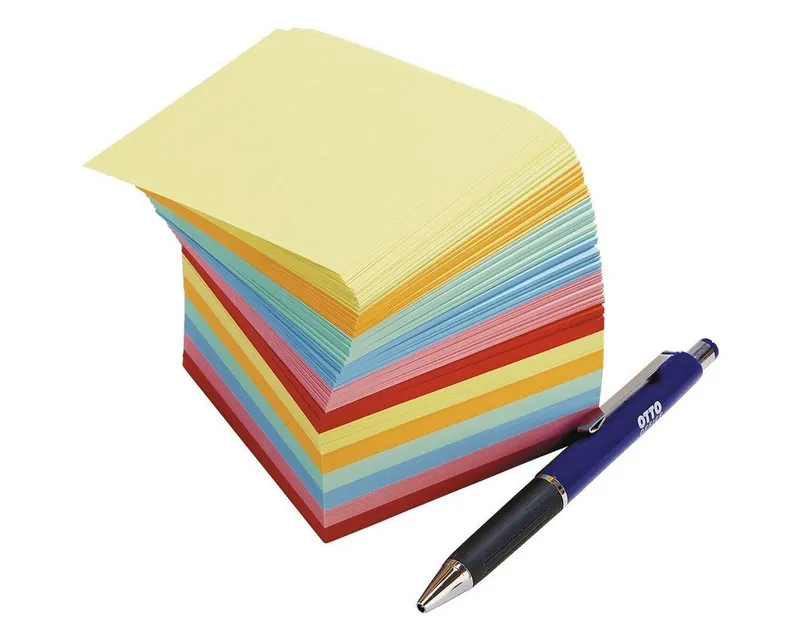 Otto Office Notizzettel, 90x90 mm, 700 Blatt, lose, Blau|bunt|gelb|rot, – Produktbild 4 von 4