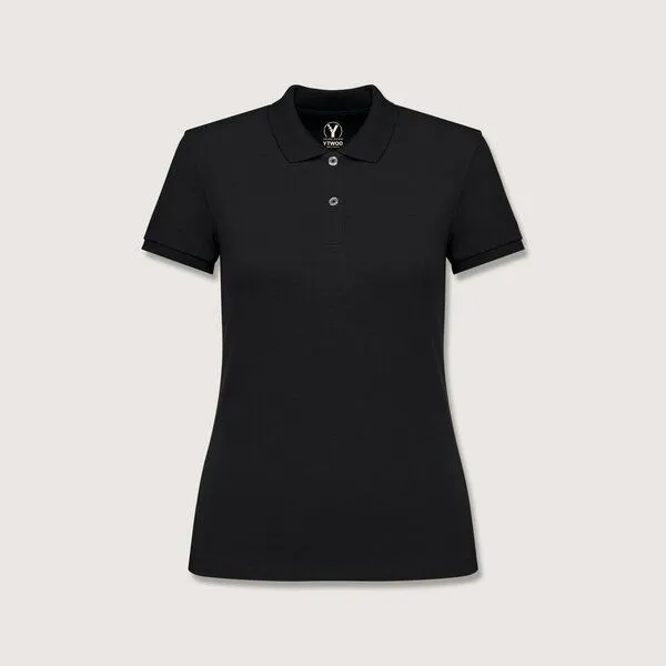 YTWOO YTWOO Damen Piqué-Poloshirt Midweight, Schwarz, – Produktbild 1 von 2