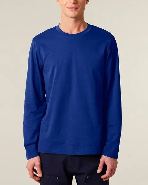 YTWOO YTWOO 3er Pack Unisex Basic Langarmshirts aus Bio-Baumwolle | Longsleeve | verschiedene Farbkombi | Mehrfachpack, Blau-rotbraun-grün, – Produktbild 3 von 3