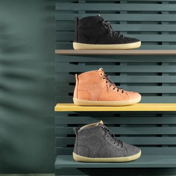 nahtur-design nahtur-design Knöchelhohe Barfuß-Sneaker | Bioleinen & Wolle | Barfußschuhe, Wolle / loden + wollplüsch, – Produktbild 2 von 4