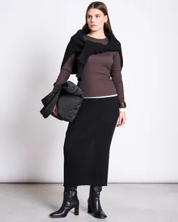 JAN N JUNE JAN 'N JUNE Damen vegan Strickrock Ebba Schwarz – Produktbild 1 von 1