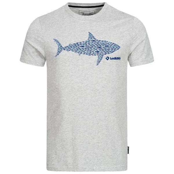 Lexi&Bö Lexi&Bö Smart Sardines Herren T-Shirt, Grau melange (grau), – Produktbild 3 von 3