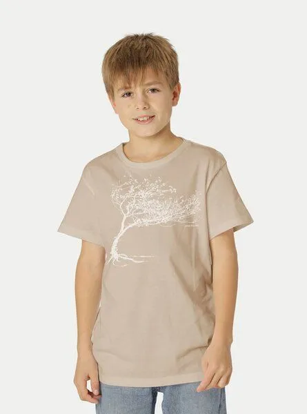 Peaces.bio - handbedruckte Biomode Peaces.bio - handbedruckte Biomode Bio-Kinder T-Shirt Windy Tree, Sand, – Produktbild 2 von 2