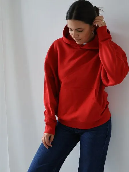 Kultgut Kultgut Weich & Kuschelig- Goodness Oversize-Hoodie / Marie, Rot, – Produktbild 3 von 4