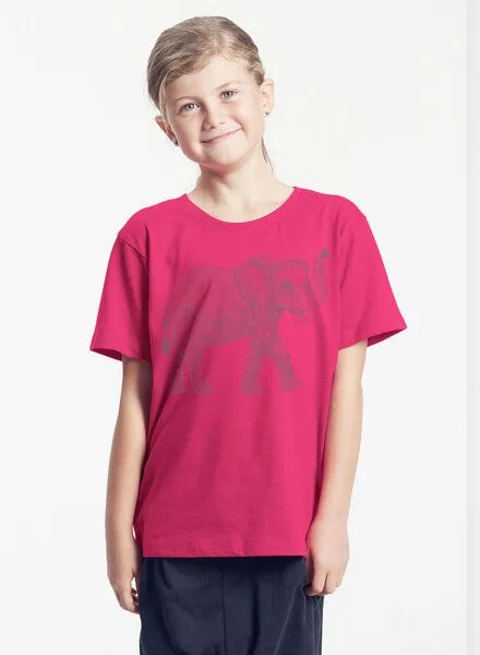 Peaces.bio - handbedruckte Biomode Peaces.bio - handbedruckte Biomode Bio-Kinder T-Shirt "Babyelefant", Pink, – Produktbild 2 von 2