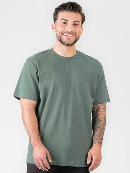 COREBASE COREBASE T-Shirt "BoxFit" aus 100% Bio-Baumwolle, Olive (grün), – Produktbild 2 von 3