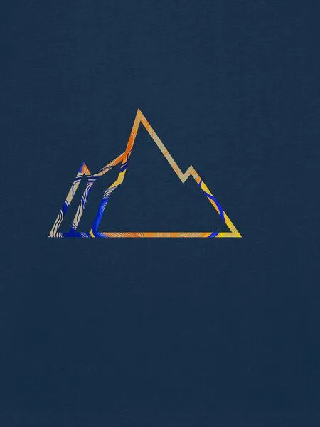 Kultgut Kultgut Artdesign - Biofair - Vegan Klassik Shirt /Little Faded Mountain, Dunkelblau, – Produktbild 3 von 4