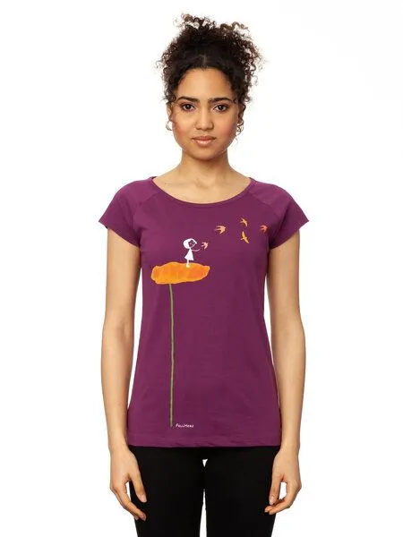 FellHerz FellHerz Damen T-Shirt Schwalbenzug, Gelb, – Produktbild 3 von 6