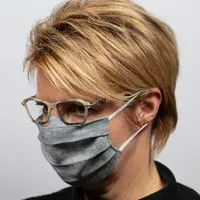 nahtur design nahtur-design Mund-Nasen-Maske für Brillenträger aus Bioleinen, Türkis, – Produktbild 1 von 1