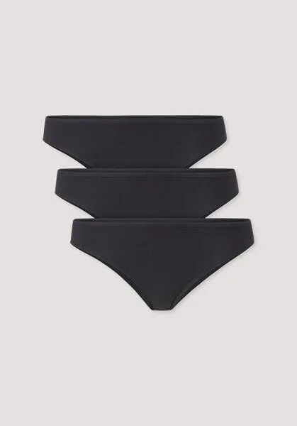hessnatur hessnatur Slip Regular Cut 3er Pack COTTON FEEL aus Bio-Baumwolle, Schwarz, – Produktbild 4 von 4