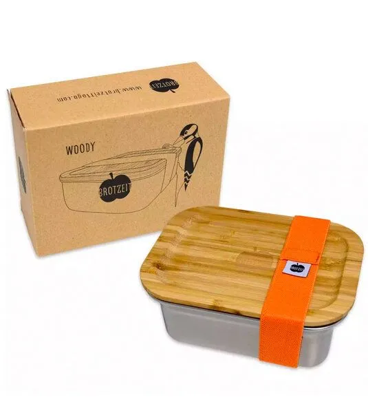 Brotzeit Brotzeit Edelstahl Lunchbox Woody mit Bambusdeckel – Produktbild 1 von 4