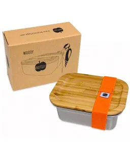 Brotzeit Brotzeit Edelstahl Lunchbox Woody mit Bambusdeckel – Produktbild 1 von 1