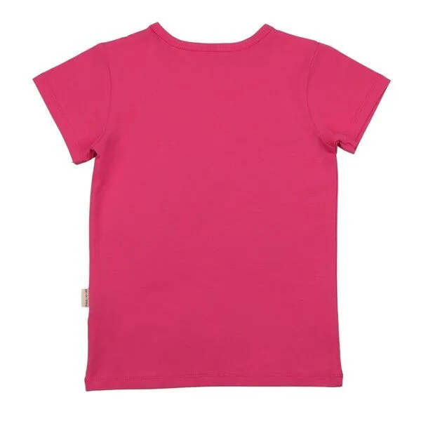 Walkiddy Walkiddy T-Shirt Pink Blütengarten-Frontprint Bio-Baumwolle GOTS – Produktbild 3 von 3
