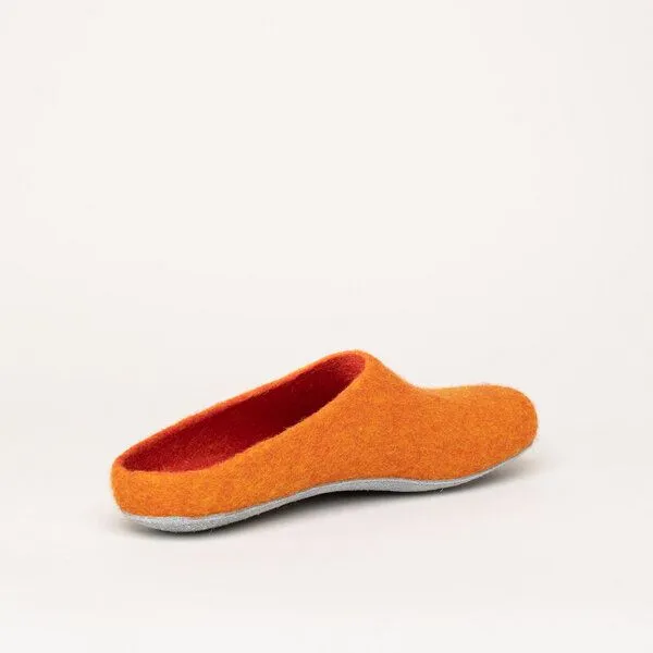 Magicfelt Magicfelt Filz-Hausschuh AP 701 aus 100% Merino-Wolle Pantoffeln für Damen & Herren mit Ledersohle, Orange, – Produktbild 4 von 4