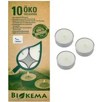 BIOKEMA Klimaneutrale Bio-Teelichter mit Hülle 10er Schachtel – Produktbild 1 von 1