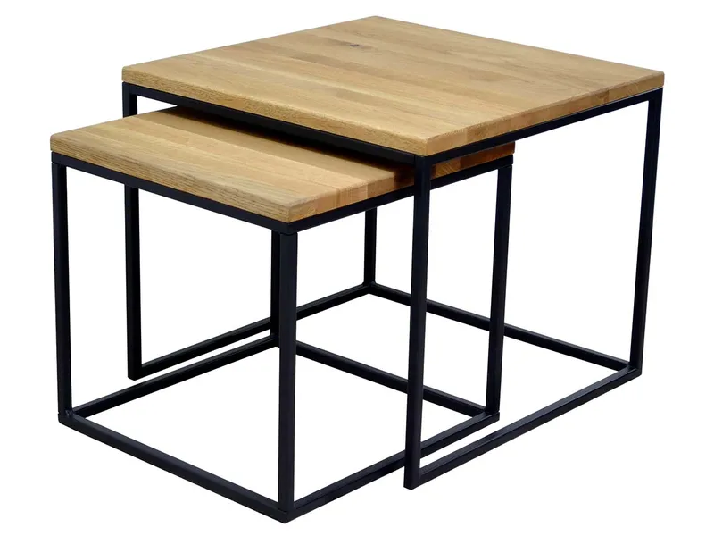 2er-Set Beistelltisch 'Janis', Wildeiche – Produktbild 1 von 1