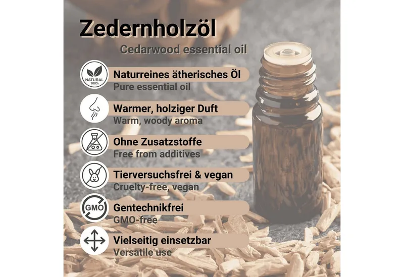 DistrEbution Duftöl Ätherisches Öl, Zedernholzöl, 100% Naturrein, Für Kerzen und Kosmetik – Produktbild 2 von 6