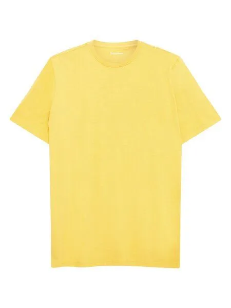 KnowledgeCotton Apparel KnowledgeCotton Apparel Basic T-Shirt O-Neck aus Bio-Baumwolle, Gelb (yarrow), – Produktbild 1 von 3