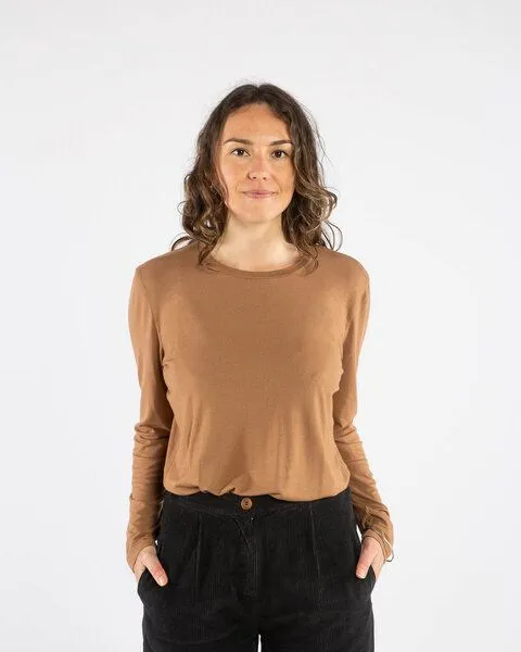 MATONA Matona Langarmshirt für Frauen aus Modal / Soft Longsleeve, Light brown, – Produktbild 1 von 4