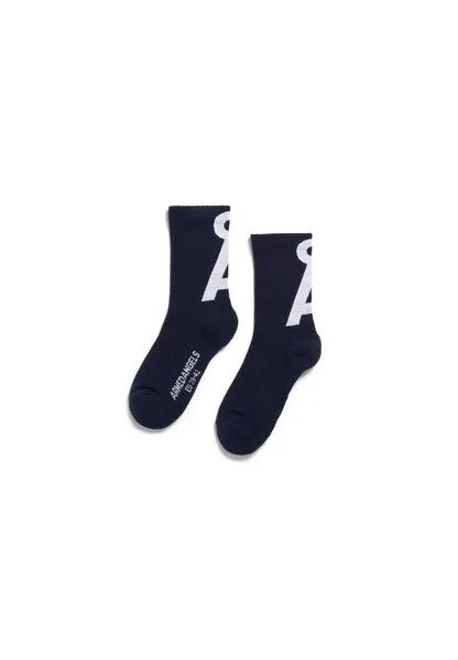 ARMEDANGELS ARMEDANGELS SAAMUS SHORT Unisex Socken aus Bio-Baumwoll Mix, Tinted navy-white, – Produktbild 4 von 4