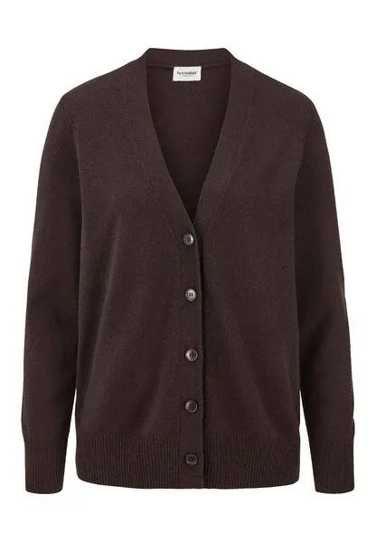 hessnatur hessnatur Strickjacke Relaxed aus Bio-Schurwolle mit Cashmere, Kakao braun, – Produktbild 3 von 4