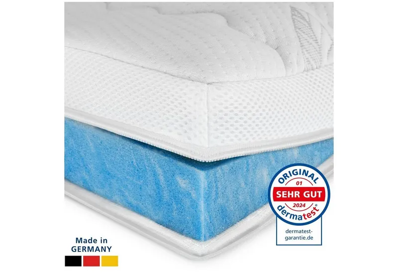 AM Qualitätsmatratzen, Topper Premium Gelschaum-Topper, Memory Foam, 6 cm hoch, 80x200 cm, Weiß, – Produktbild 1 von 5