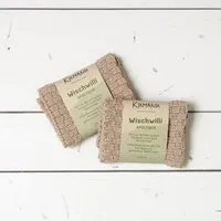 Kumanu - von Natur aus gut Kumanu - von Natur aus gut 2er Set, gestricktes Spültuch "Wischwilli" | 23x23cm | aus Bio-Baumwolle, Sand, – Produktbild 1 von 1