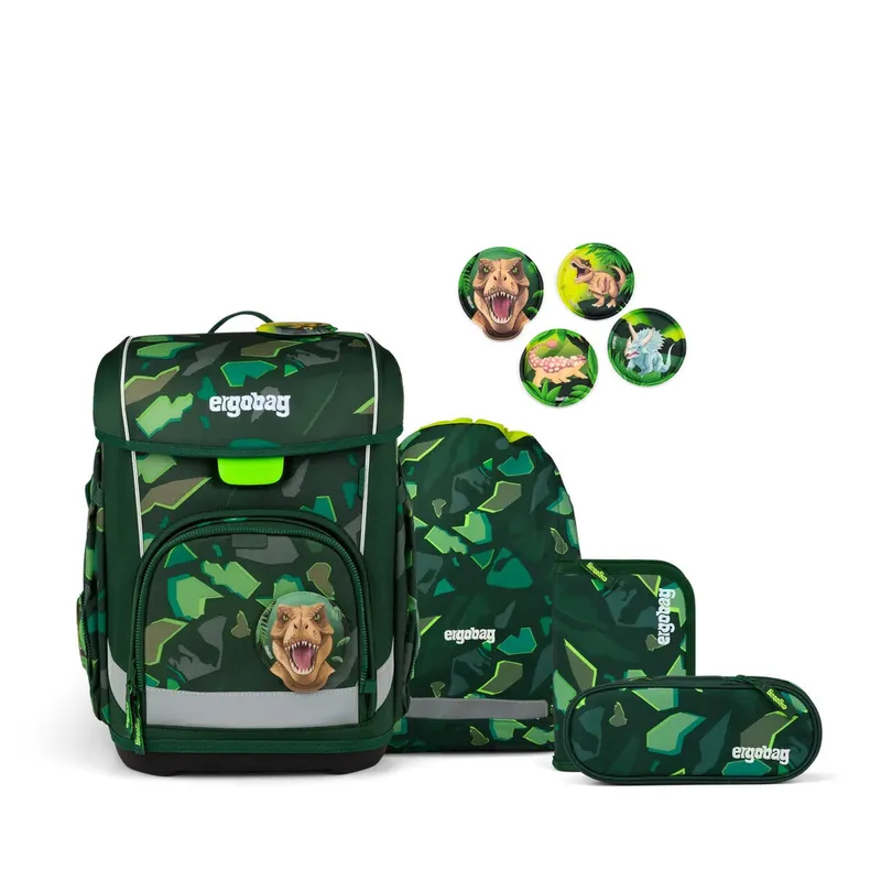 Ergobag Ergobag cubo light Schulranzen, 5-teiliges Set, DinosauriBär, Green, – Produktbild 1 von 1