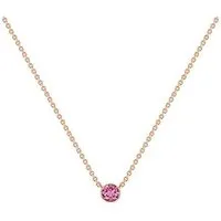 Eppi Eppi Silberne minimalistische Kette mit einem rosa Saphir Glosie, Rosa, – Produktbild 1 von 1