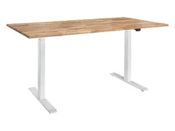 Memo memo Höhenverstellbarer Schreibtisch "ON" weiß, Eiche massiv, B 100 x T 70 cm – Produktbild 1 von 1