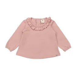 Walkiddy Walkiddy Cat Pink Bio-Baumwolle Ruffle Bluse - GOTS Zertifiziert, Hypoallergen, Nachhaltige Faire Produktion – Produktbild 1 von 1