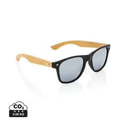 XD Collection XD Collection Sonnenbrille aus Bambus und RCS recyceltem Kunststoff, Schwarz, – Produktbild 1 von 1