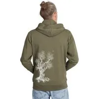 Life-Tree Life-Tree Zipper aus Biobaumwolle Unisex "Olive Tree" in Khaki – Produktbild 2 von 5