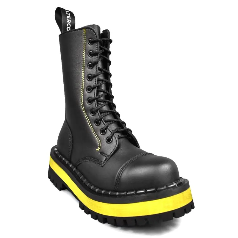 Altercore Altercore Damen vegan Stiefel 353 Gelb Schwarz, Schwarz, – Produktbild 2 von 2