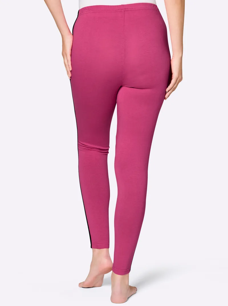 feel good Leggings schwarz + fuchsia, Schwarz + fuchsia, – Produktbild 3 von 3