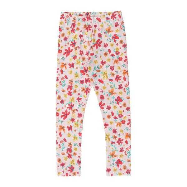 Walkiddy Walkiddy Leggings Rosa Blumen Allover Bio-Baumwolle GOTS – Produktbild 1 von 2