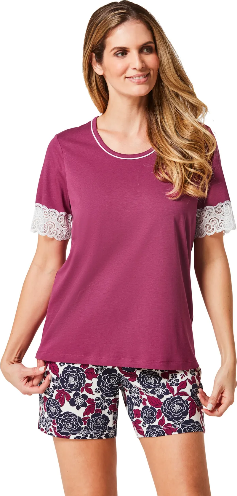 wäschepur Schlafanzug-Shirt malve, Malve, – Produktbild 2 von 2