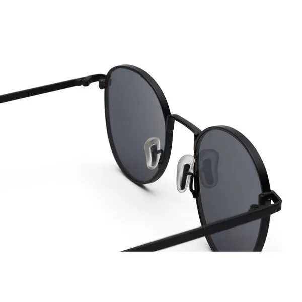 TAKE A SHOT TAKE A SHOT Runde Schmale Edelstahl Sonnenbrille für Damen und Herren - ARIN Kollektion, Schwarz (schwarz / grau), – Produktbild 3 von 4