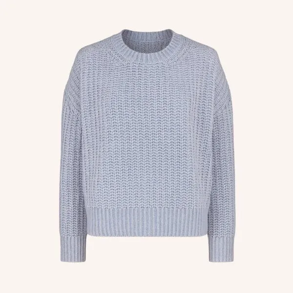 NORDLICHT NORDLICHT Wollpullover Mara aus 100% recycelter Wolle, Hellblau (blau), – Produktbild 2 von 4